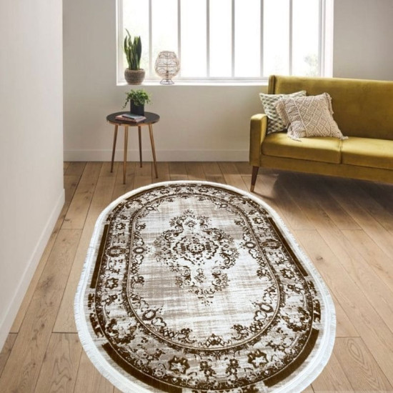 Килим DIAMOND 35019D Cream/Gold овал