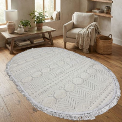 Килим NEW MODERN L1042 White/White овал