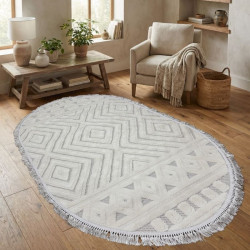 Килим NEW MODERN L1037 White/White овал
